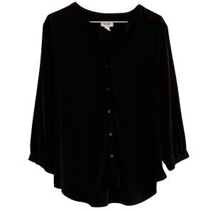 Old Navy Black Jack Button Up Top sz L Dark Fairy Goth Wimsigoth Cottagecore